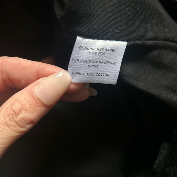 Linda Richard’s Luxury black rabbit fur LOVE sweatshirt size XS NWT - Picture 11 of 12